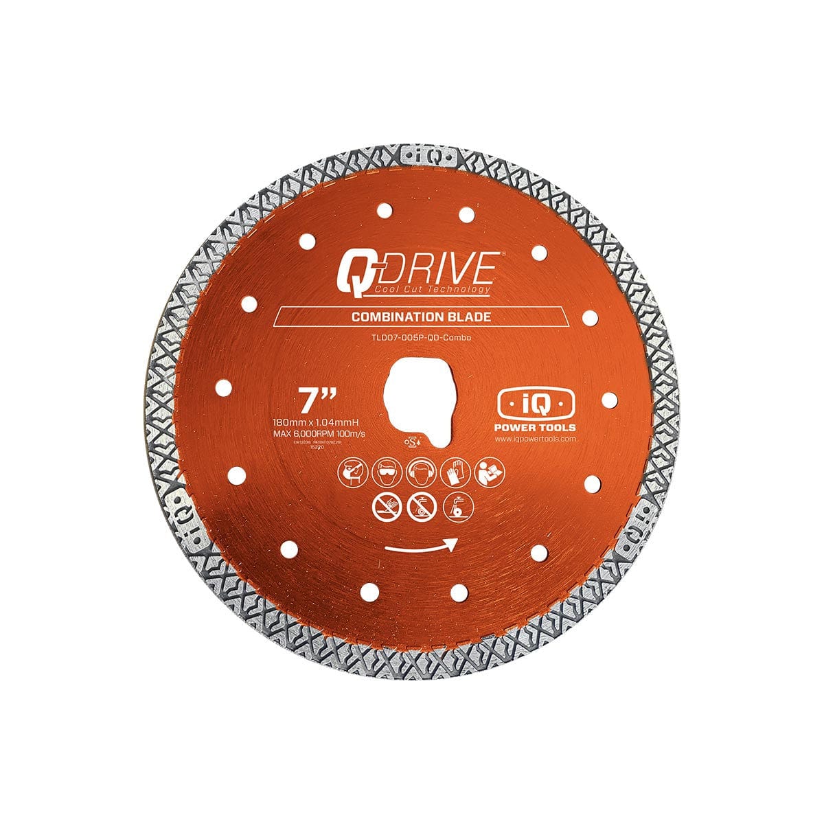 180mm Q-Drive Orange Combo Tile Blade